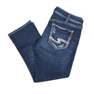 SILVER JEANS CO. SUKI MID RISE DENIM CAPRIS (31)